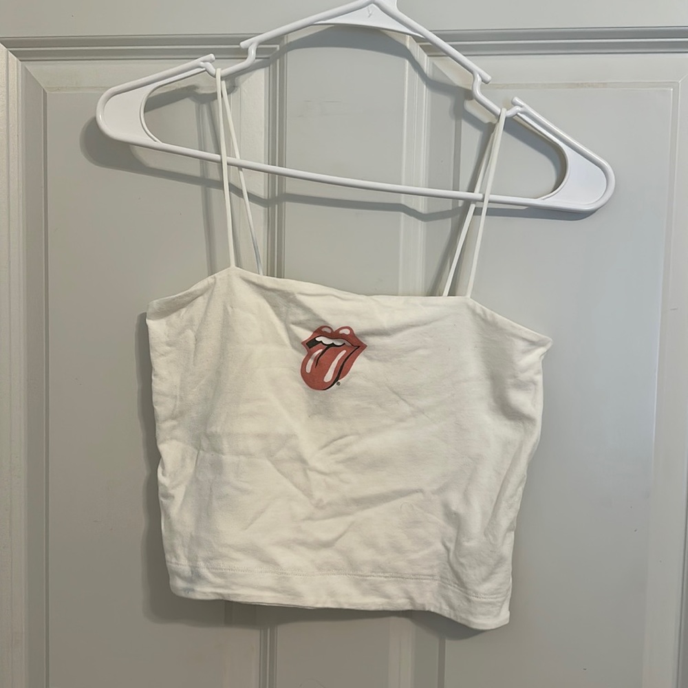 American Eagle Cropped Rolling Stones Tank Top